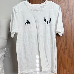 Adidas White Tee with Black Graphics